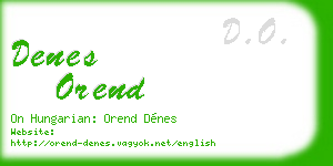 denes orend business card
